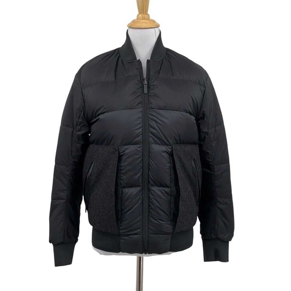 Lululemon Jacket Womens 2 Black Gray Wool Blend Roam Far Down Fill Reversible